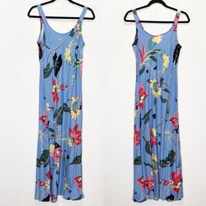 Hilo Hattie Vintage Hawaiian Floral Tank Maxi Dress Resort